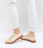 Asics Viccka Court Sneakers In Cream With Gum Sole - Pink
