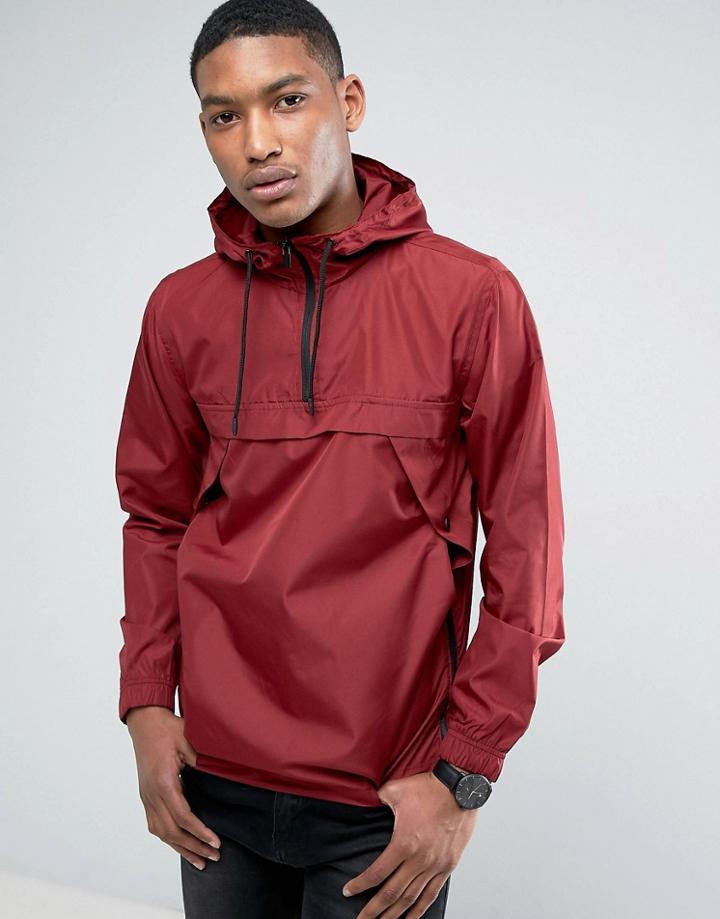 Brave Soul Festival Lightweight Wind Runner Overhead Jacket - Red