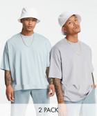 Asos Design 2 Pack Organic Oversized T-shirt-multi