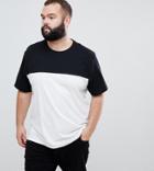 Asos Design Plus Relaxed T-shirt With Contrast Yoke In White
