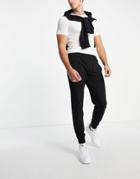 Armani Ea7 Train Core Id French Terry Sweatpants With Gold Logo In Black