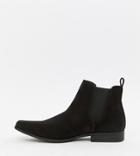 Asos Design Wide Fit Chelsea Boots In Black Faux Suede - Black