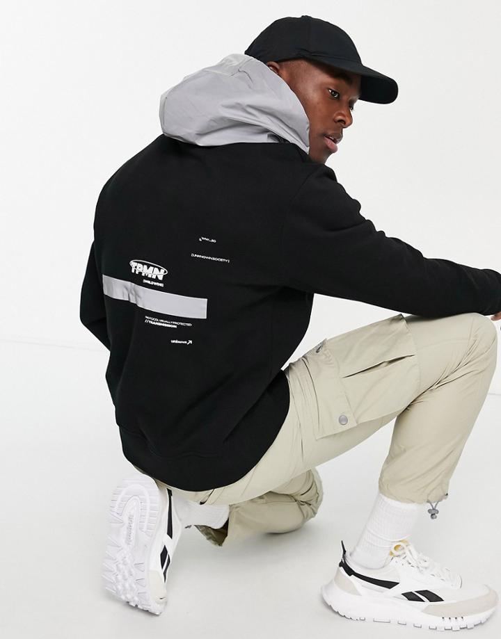 Topman Reflective Print Hoodie In Black - Part Of A Set