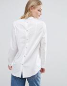 Adpt Notes Collarless Shirt - White