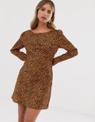 The East Order Sahara Print Mini Dress-brown