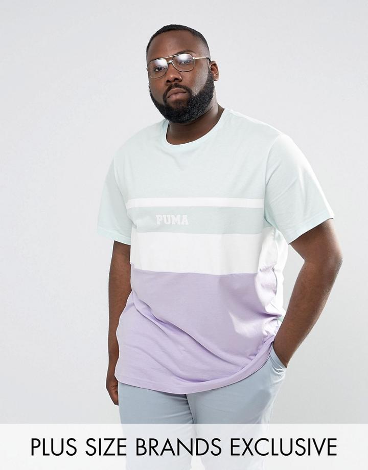 Puma Plus Color Block T-shirt In Blue Exclusive To Asos 57659201 - Blue