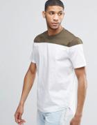 Asos Woven T-shirt In White With Cut And Sew - White