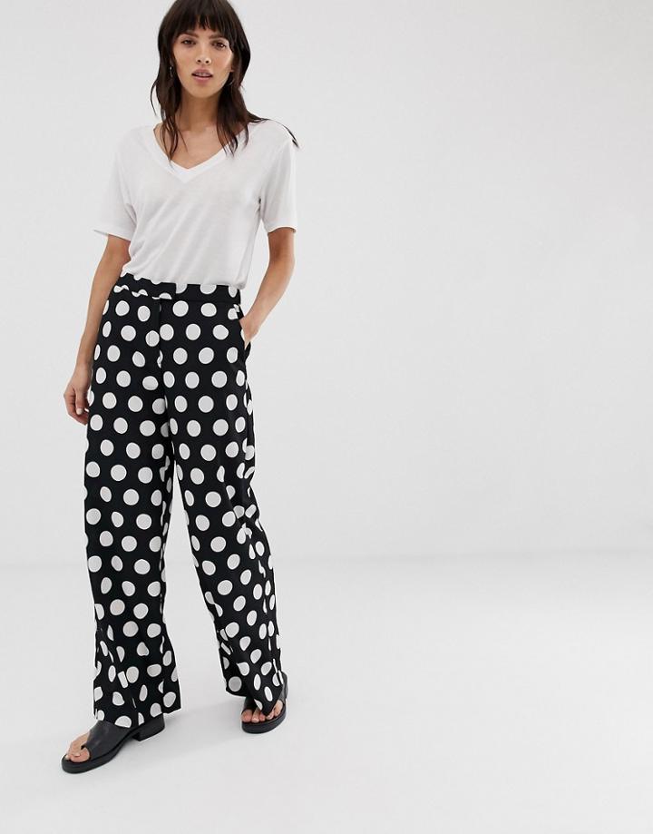 Selected Femme Polka Dot Wide Leg Pants-multi