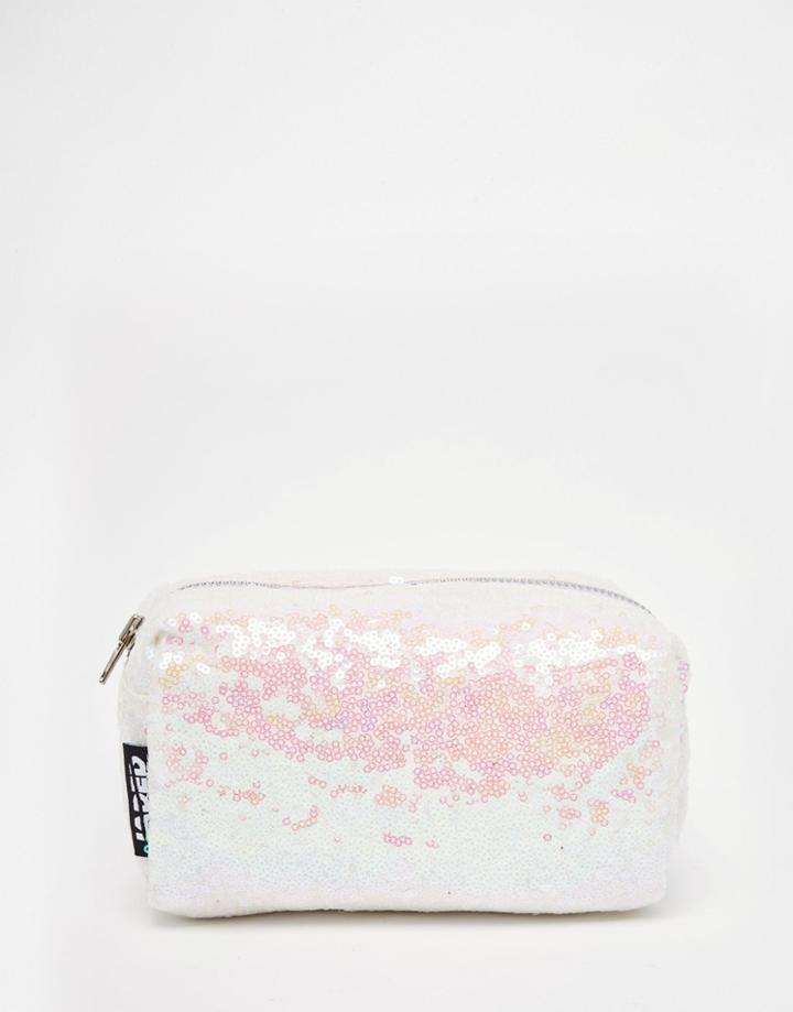 Jaded London White Sequin Make-up Bag - White Sequin