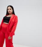 Missguided Plus Tailored Blazer In Red - Red