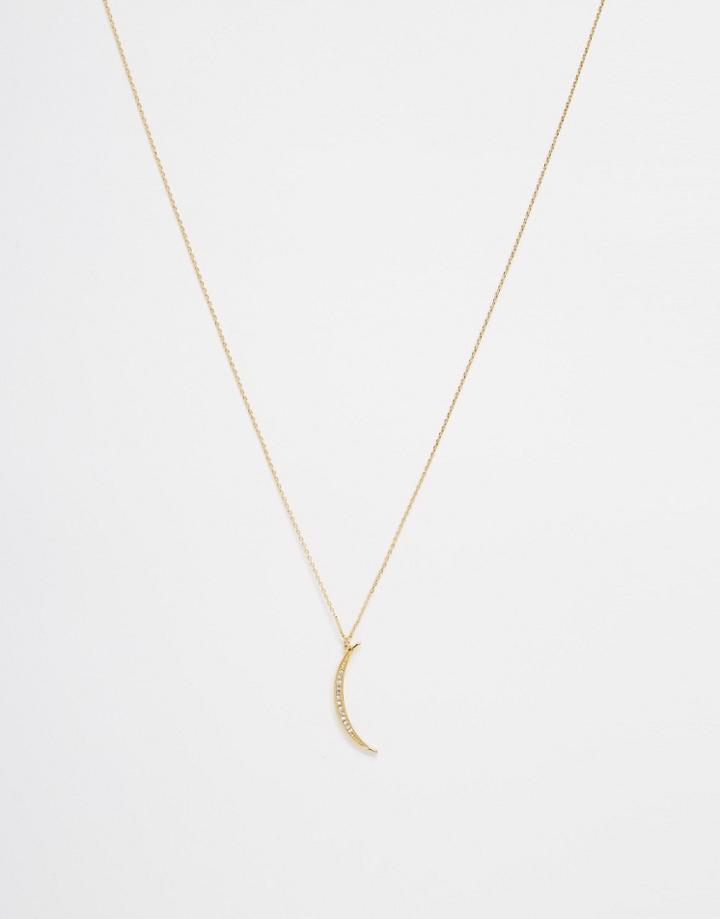 Orelia Crystal Moon Necklace - Pale Gold