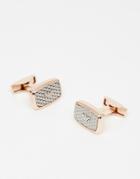 Emporio Armani Deco Logo Cufflinks In 18ct Rose Gold Plating - Gold