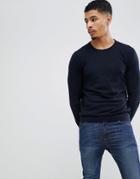 Celio Knitted Sweater In Cashmere Blend - Navy