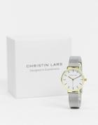 Christin Lars Silver Watch With Gold Dial