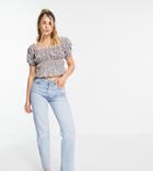 Miss Selfridge Milkmaid Blouse In Floral Print-multi