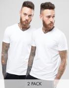 Hugo By Hugo Boss 2 Pack T-shirt Vneck White/white - White