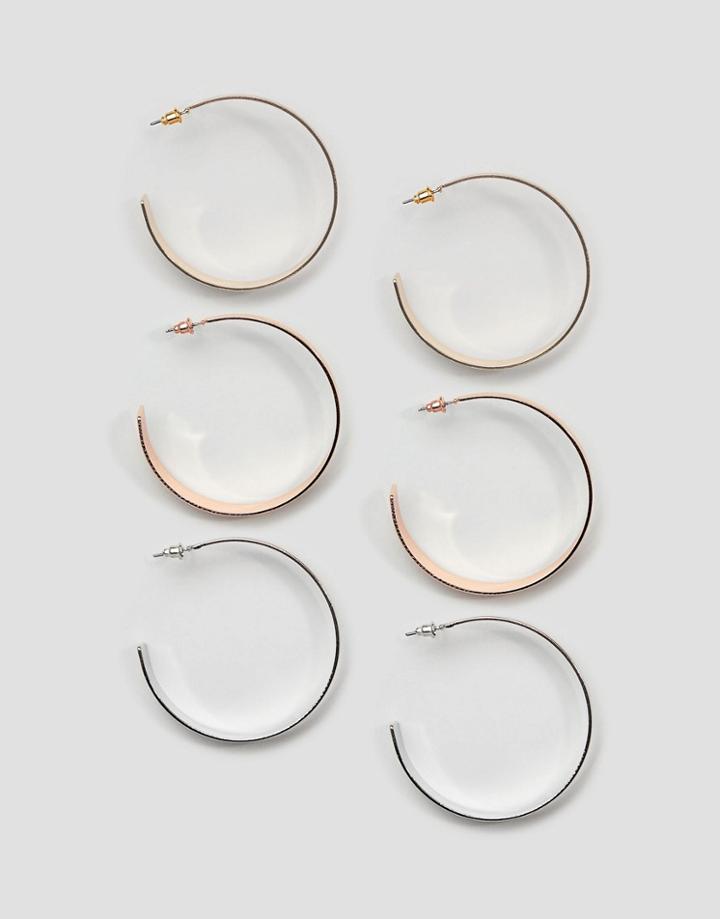 New Look 3 Pack Hoop Earrings - Multi
