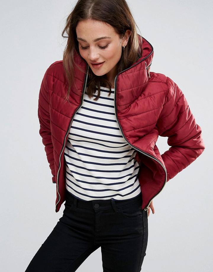 Daisy Street Padded Jacket - Red