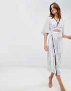 The Jetset Diaries Aries Stripe Shirt Dress - Blue