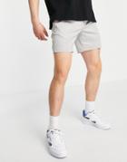 Topman Skinny Stripe Shorts In Gray-grey