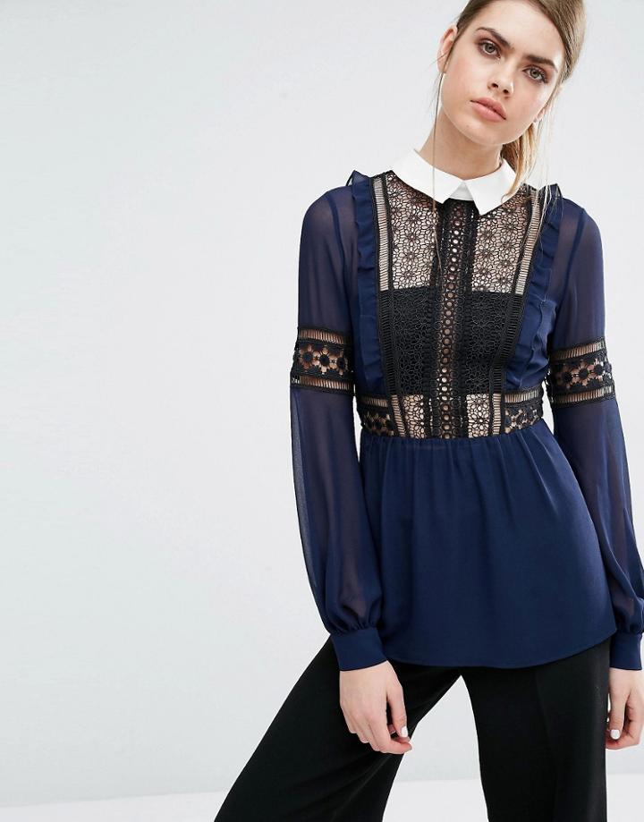 Self Portrait Balloon Sleeve Top