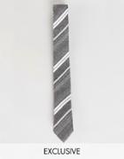 Noak Cotton Tie In Stripe - Gray