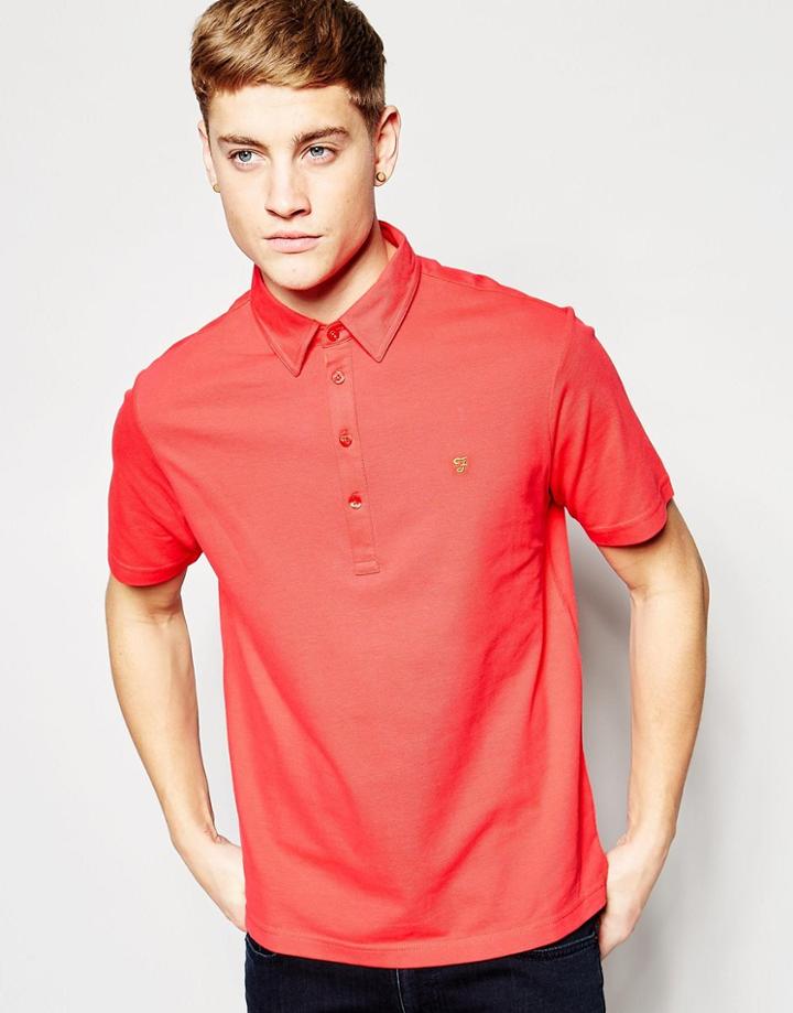 Farah Hayden Pique Polo Shirt - Red
