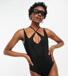 Asos Design Tall Strappy Multiway Swimsuit In Black