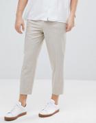 Asos Tapered Smart Pants In Putty Cross Hatch Nepp - Stone