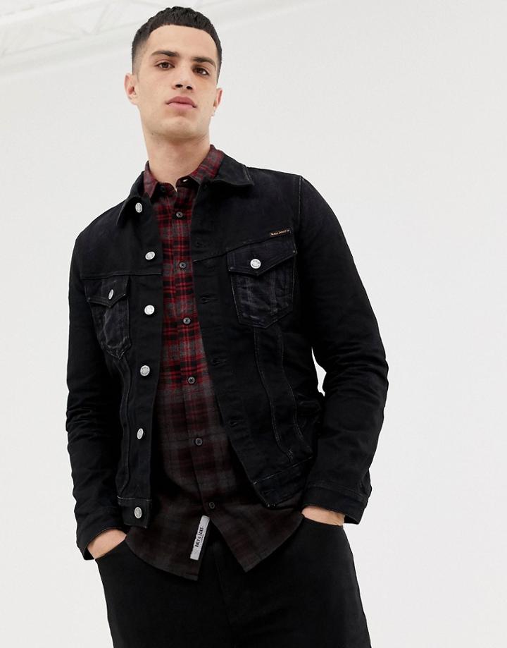 Nudie Jeans Co Billy Denim Jacket Washed Black - Black