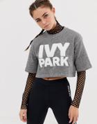 Ivy Park Logo Crop Sweat - Gray