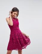 Adelyn Rae Dylan Lace Fit And Flare Dress - Pink