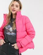 Cotton: On Mid Length Puffer Jacket In Pink