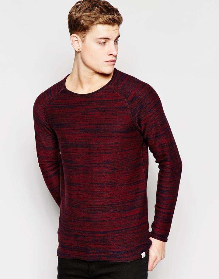 Jack & Jones Crew Neck Knitted Sweater - Port