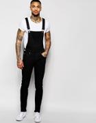 Dr Denim Ira Skinny Overall Jeans In Black - Black