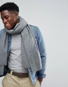 Stradivarius Scarf With Fringing In Gray - Gray
