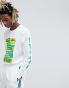 Adidas Skateboarding Long Sleeve T-shirt With Sleeve Print In White Cf5813 - White