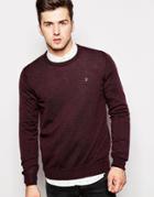 Farah Sweater In Merino Wool Crew Neck - Red