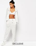 Story Of Lola Drop Crotch Sweatpants In Knitted Floral - Neutral