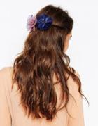 Asos Pack Of 3 Winter Wedding Flower Hair Clips - Multi