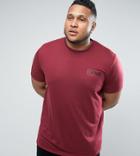 Defend London T-shirt In Burgundy With Logo Exclusive To Asos - Red