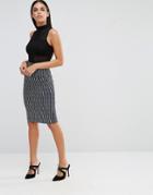 Vesper Stripe Pencil Skirt - Navy