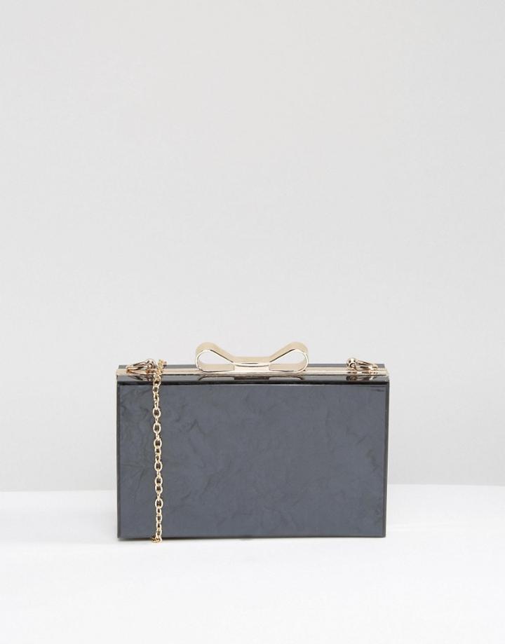 Liquorish Graphite Hard Clutch Bag - Black