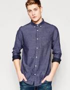 New Look Shirt In Blue With Pocket In Regular Fit - Blue