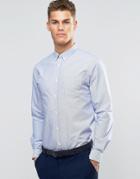 Sliver Eight White Dobby Slim Fit Shirt - Blue