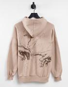 Pull & Bear X Michel Angelo Graphic Hoodie In Camel-neutral