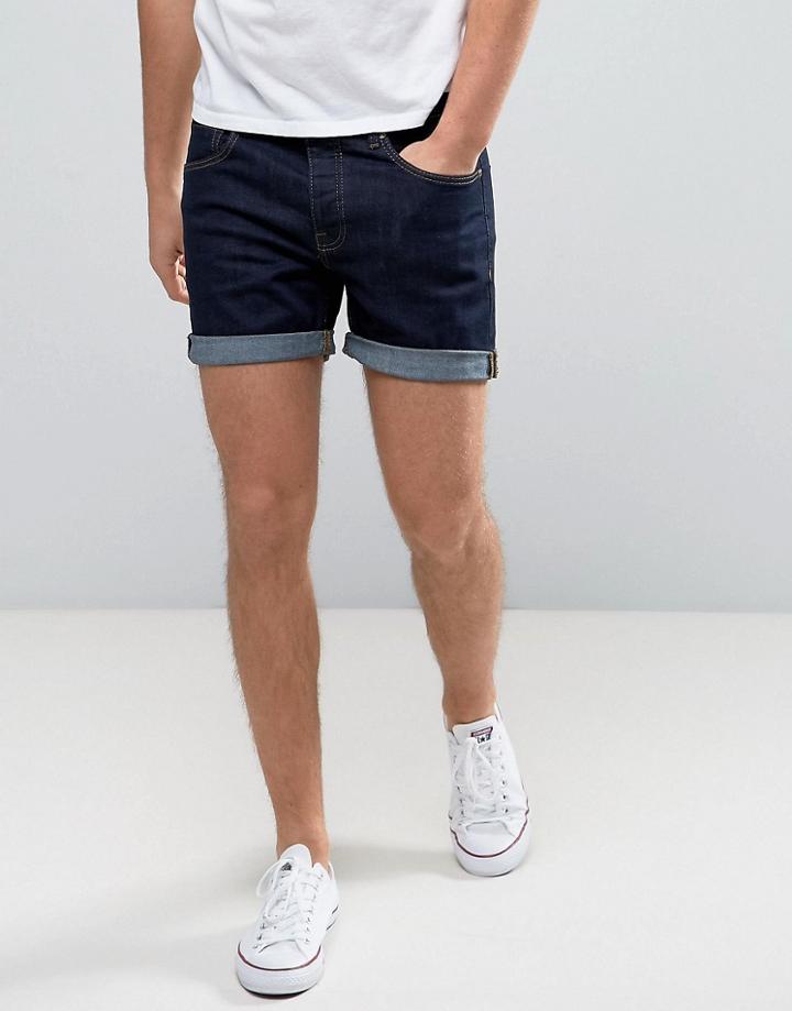 Dr Denim Trench Denim Shorter Shorts Organic Rinsed Blue - Blue