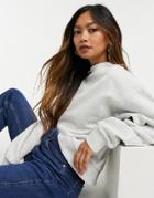 Weekday Amaze Organic Cotton Blend Oversized Sweatshirt In Gray Melange-grey