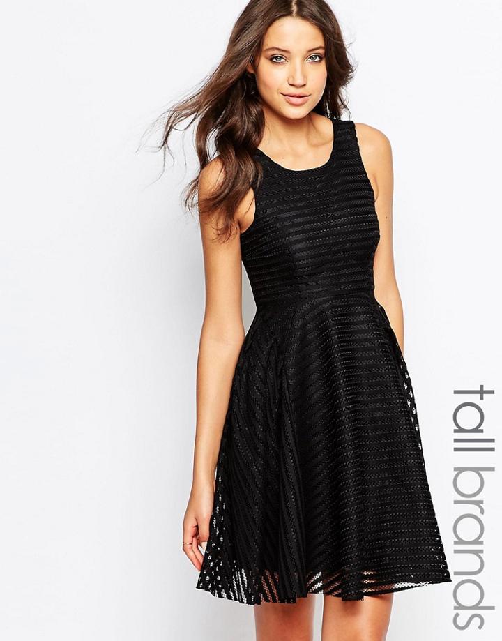 Vero Moda Tall Lace Skater Dress - Black
