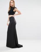 Fame And Partners Nightfall Sateen Luxe Maxi Skirt - Black